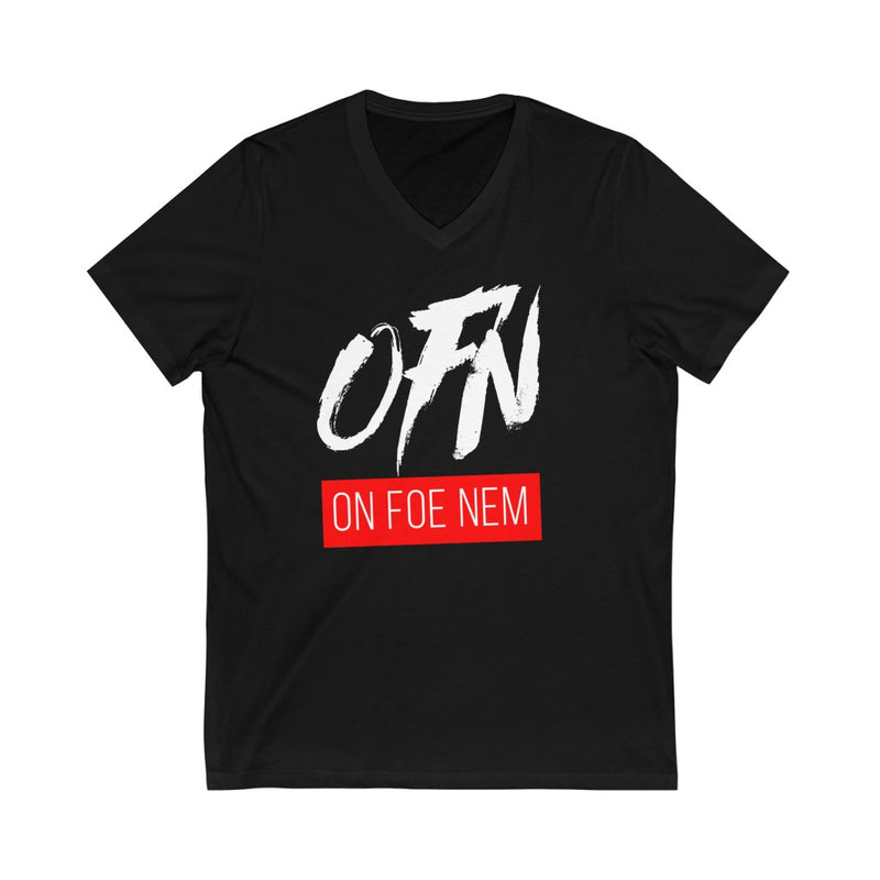 On Foe Nem - Unisex Jersey Short Sleeve V-Neck Tee