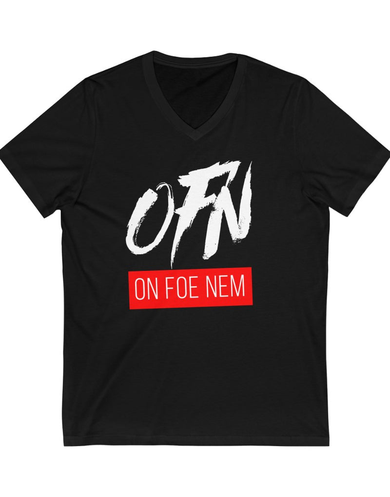 On Foe Nem - Unisex Jersey Short Sleeve V-Neck Tee